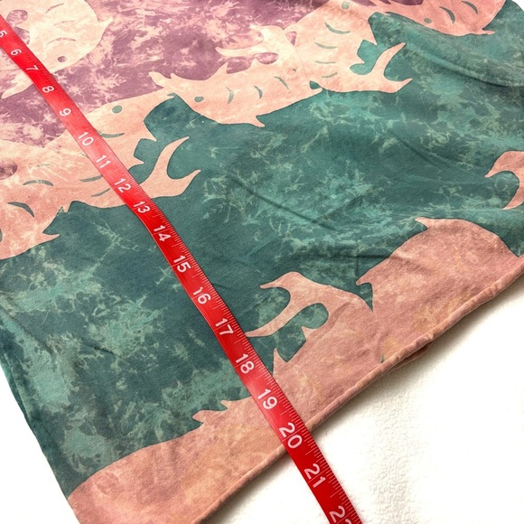 Keris Fashion Maroon/Mauve Scoop Neck Wax Batik Fish Cropped Tee Size M - Picture 13 of 14